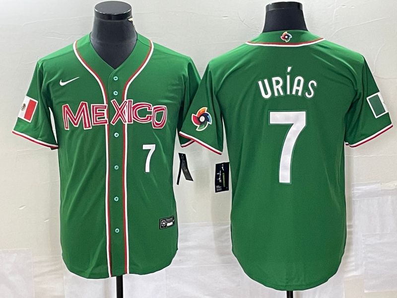 Men 2023 World Cub Mexico #7 Urias Green white Nike MLB Jersey8